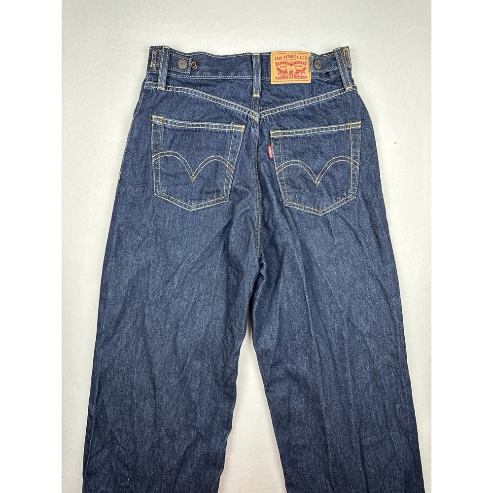 Levi's Cinch Baggy Wide Leg Jeans Dark Wash Denim 24x31 Relaxed High Rise - Picture 9 of 15